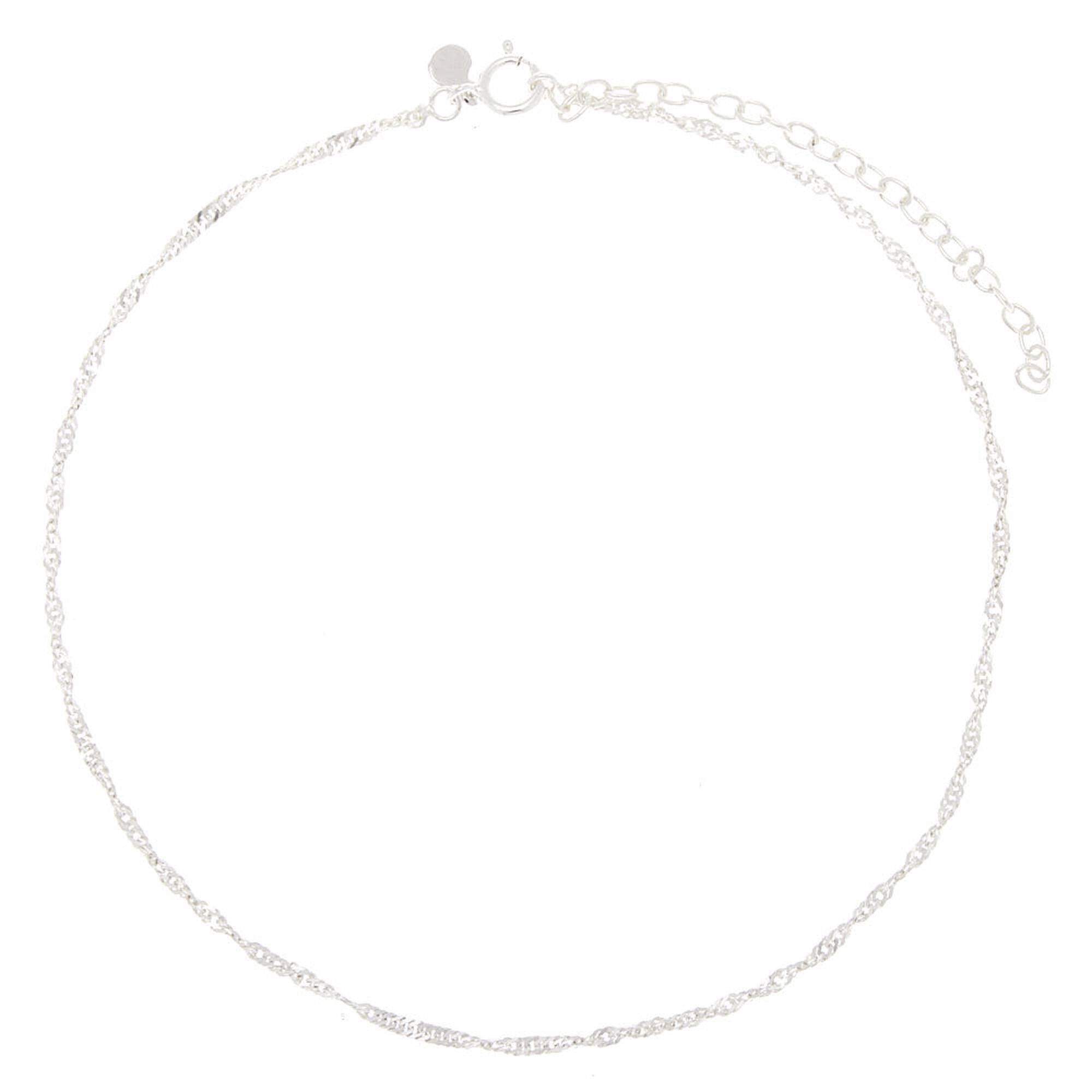 Icing Womens Sterling Silver Twisted Chain Anklet 